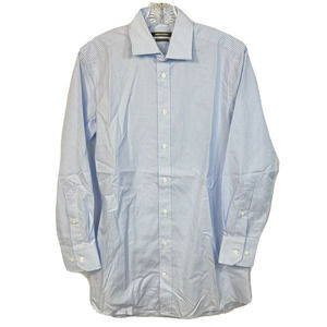 Indochino Shirt Mens Sz M Blue‎ White Check Dress Cotton Slim Fit Custom